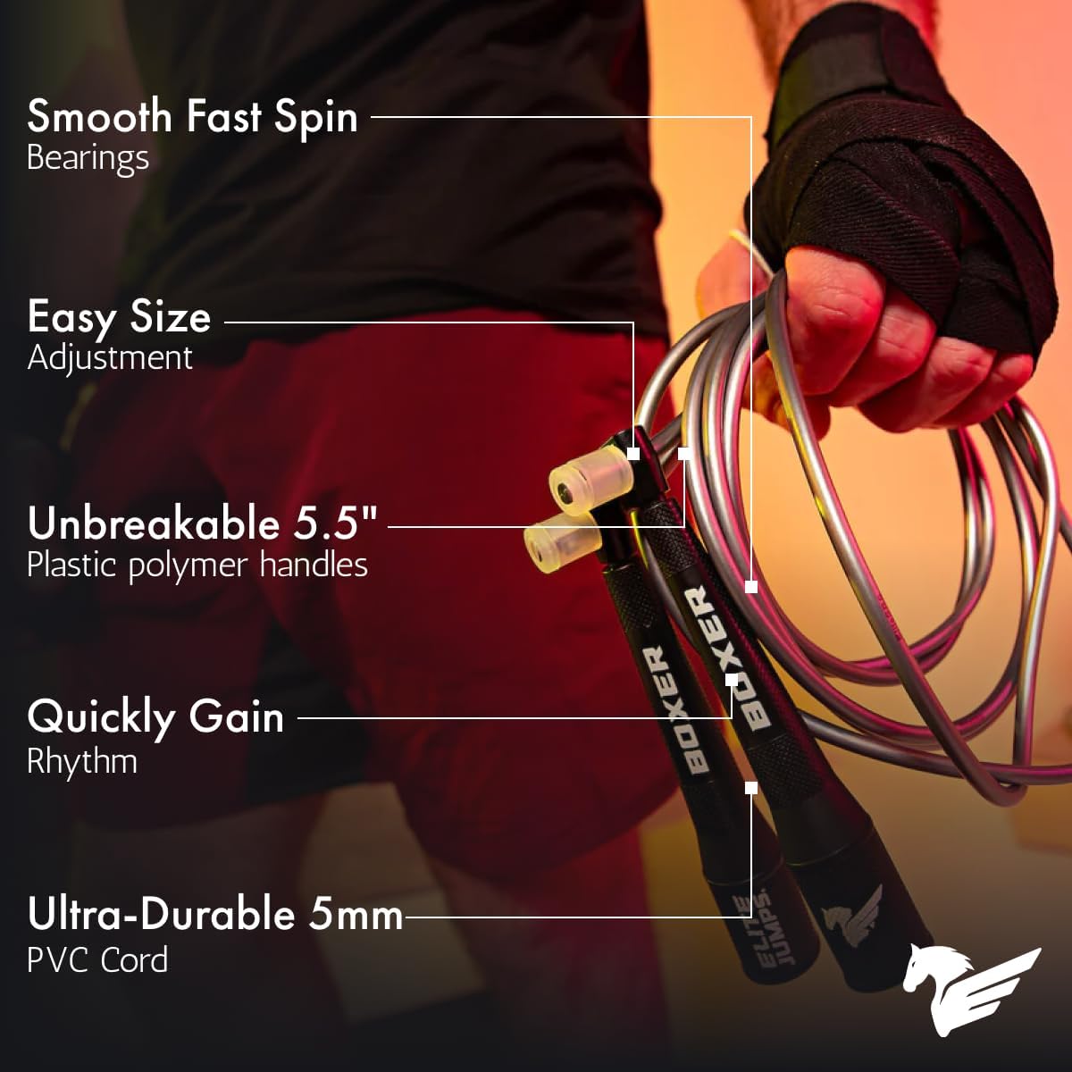 Jump Rope for Boxing Workout,  - Skipping Rope Pvc recensione e prezzo